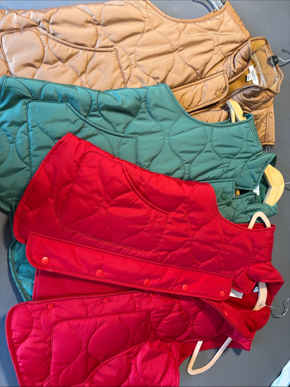Croft & Barrow Quilted Vest - Red, green and tan
